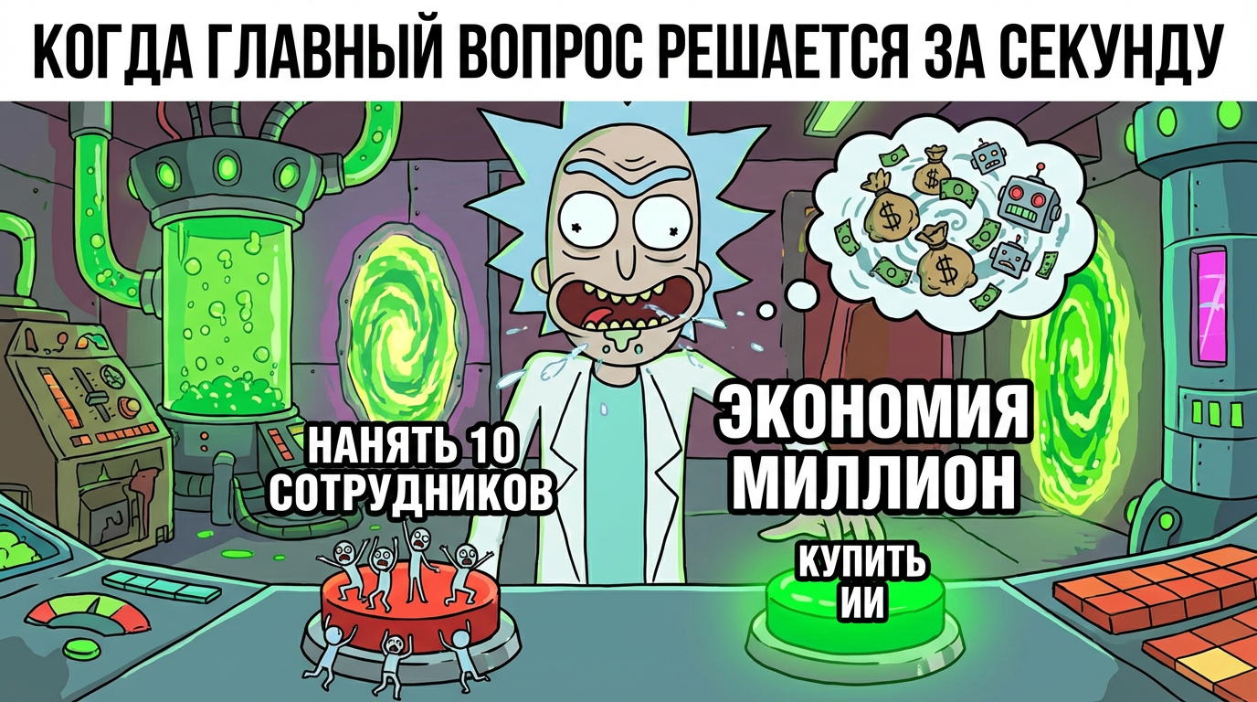 Человек смотрит на две кнопки: