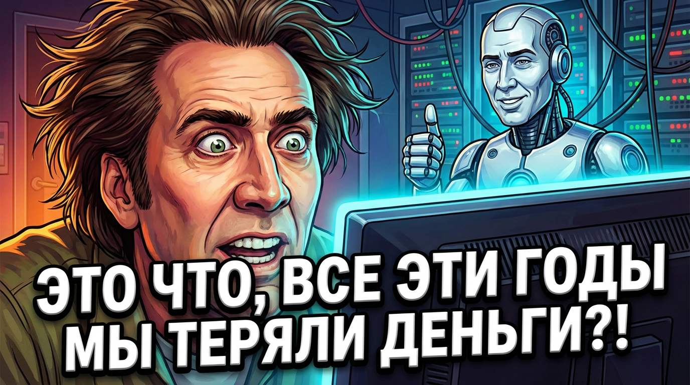 Человек смотрит на монитор, где написано