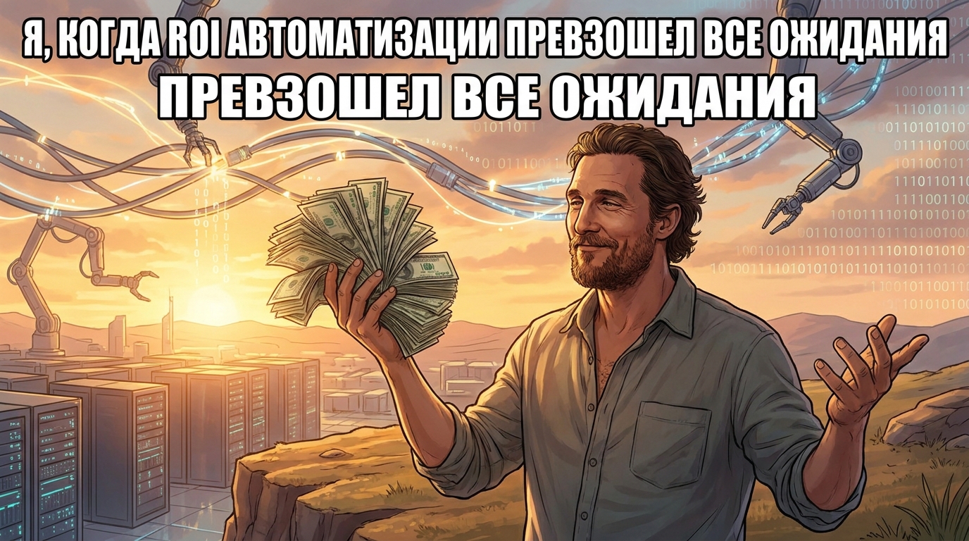 Человек смотрит в небо с пачкой денег. Текст: 