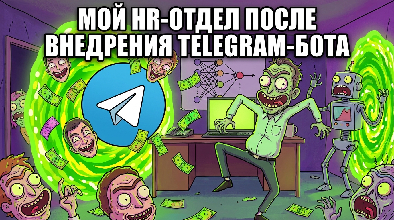 Человек в офисе радостно танцует, вокруг него летают долларовые купюры и довольные лица кандидатов. На картинке текст: 